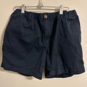 Chubbies Dark Blue Navy Khaki Stretch Shorts 5.5 inch inseam size Large